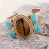 Brown Tiger's Eye Ovation Golden Cuff Bracelet