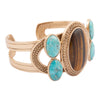 Brown Tiger's Eye Ovation Golden Cuff Bracelet