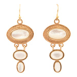 White Mother of Pearl Ovation Golden Drop Earrings