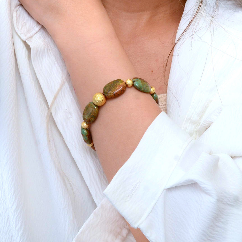 Patagonia Genuine Green Turquoise Nugget Bracelet