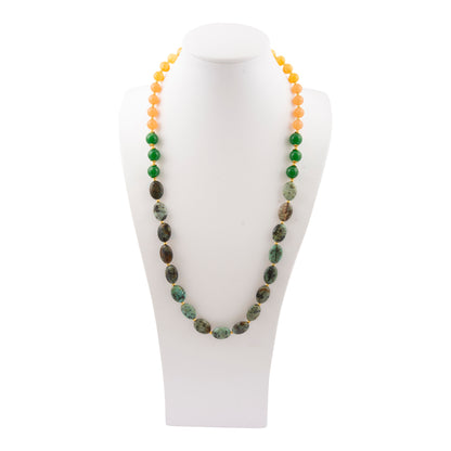 Patagonia Green Chrysocolla Golden Long Necklace