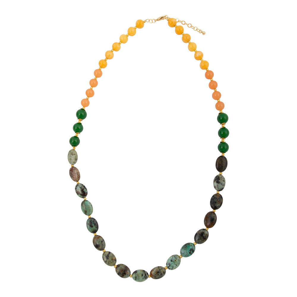 Patagonia Green Chrysocolla Golden Long Necklace