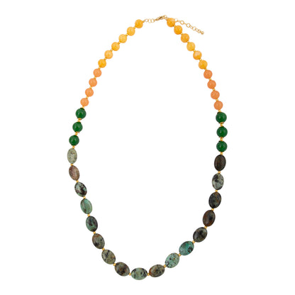 Patagonia Green Chrysocolla Golden Long Necklace