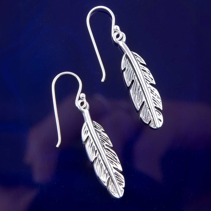 Feather Sterling Silver Earrings