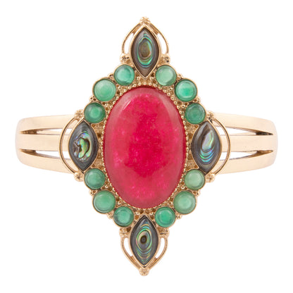 Regalia Red Onyx Golden Cuff Bracelet