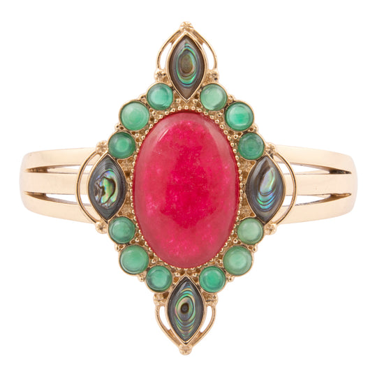 Regalia Red Onyx Golden Cuff Bracelet