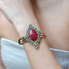 Regalia Red Onyx Golden Cuff Bracelet
