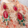 Regalia Red Onyx Golden Post Drop Earrings