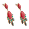 Regalia Red Onyx Golden Post Drop Earrings
