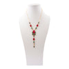 Regalia Red Onyx Golden Y Necklace