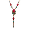 Regalia Red Onyx Golden Y Necklace