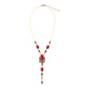 Regalia Red Onyx Golden Y Necklace