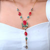 Regalia Red Onyx Golden Y Necklace