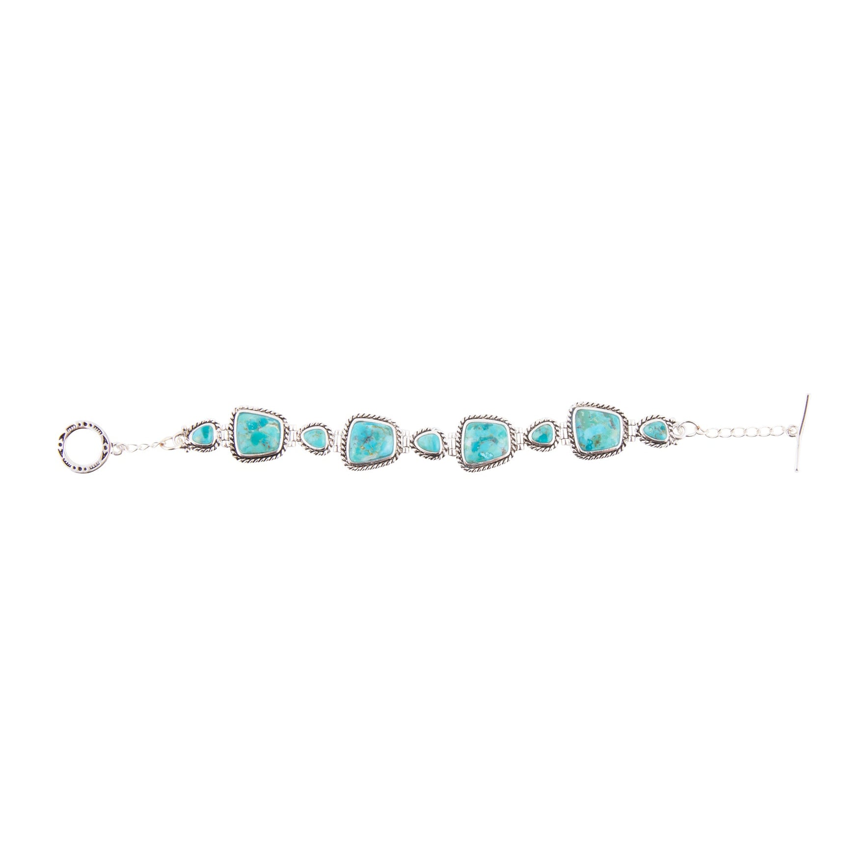 Turquoise bracelet on a white background