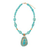 Sedona Blue Turquoise Golden Pendant Necklace