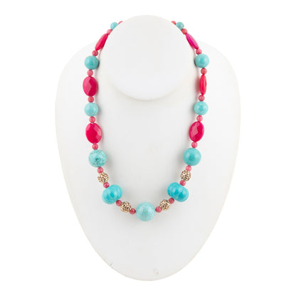 Stace Blue Magnesite Golden Bronze Necklace