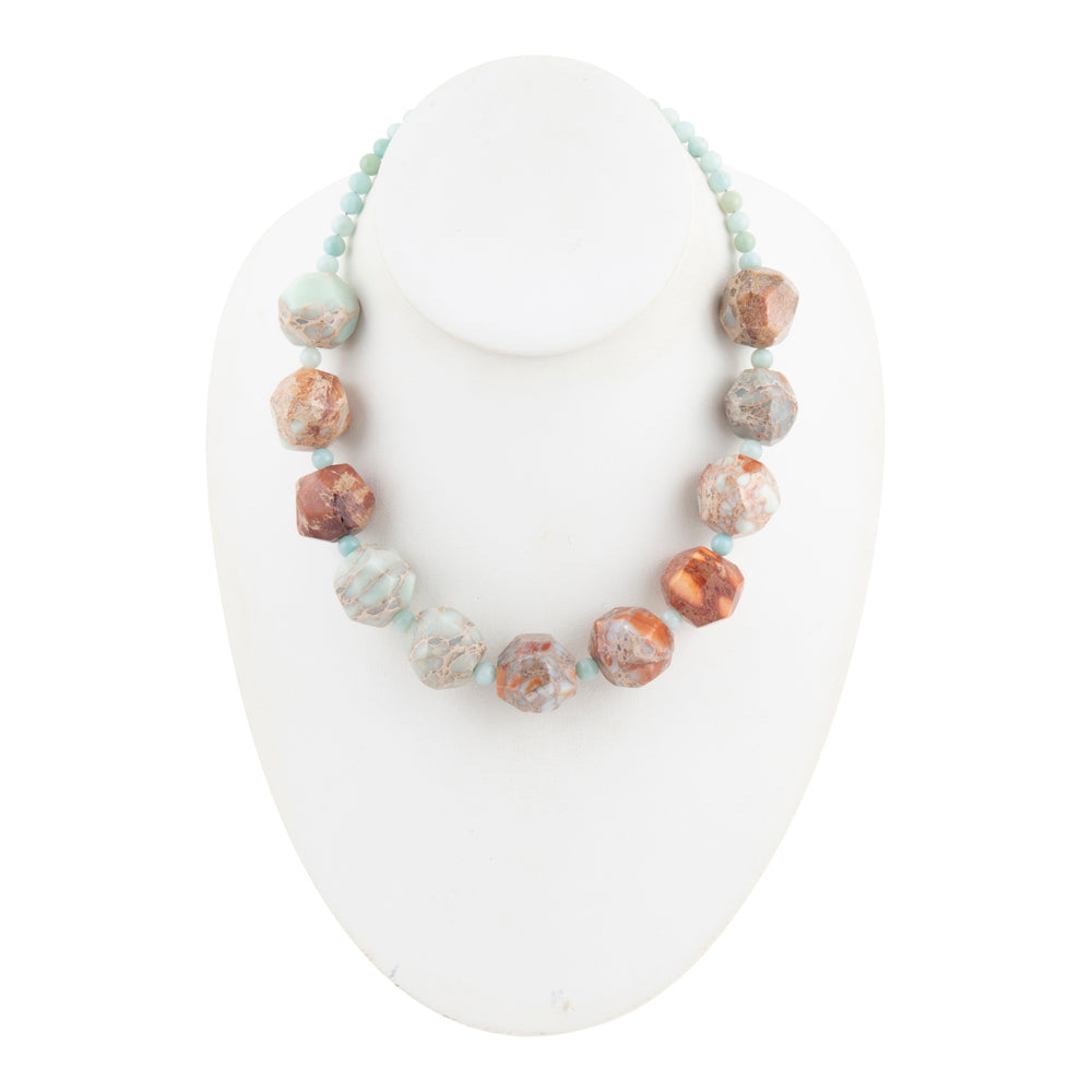 Stace Imperial Jasper and Blue Amazonite Statement Necklace