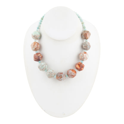 Stace Imperial Jasper and Blue Amazonite Statement Necklace