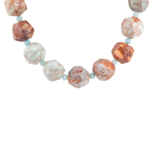 Stace Imperial Jasper and Blue Amazonite Statement Necklace