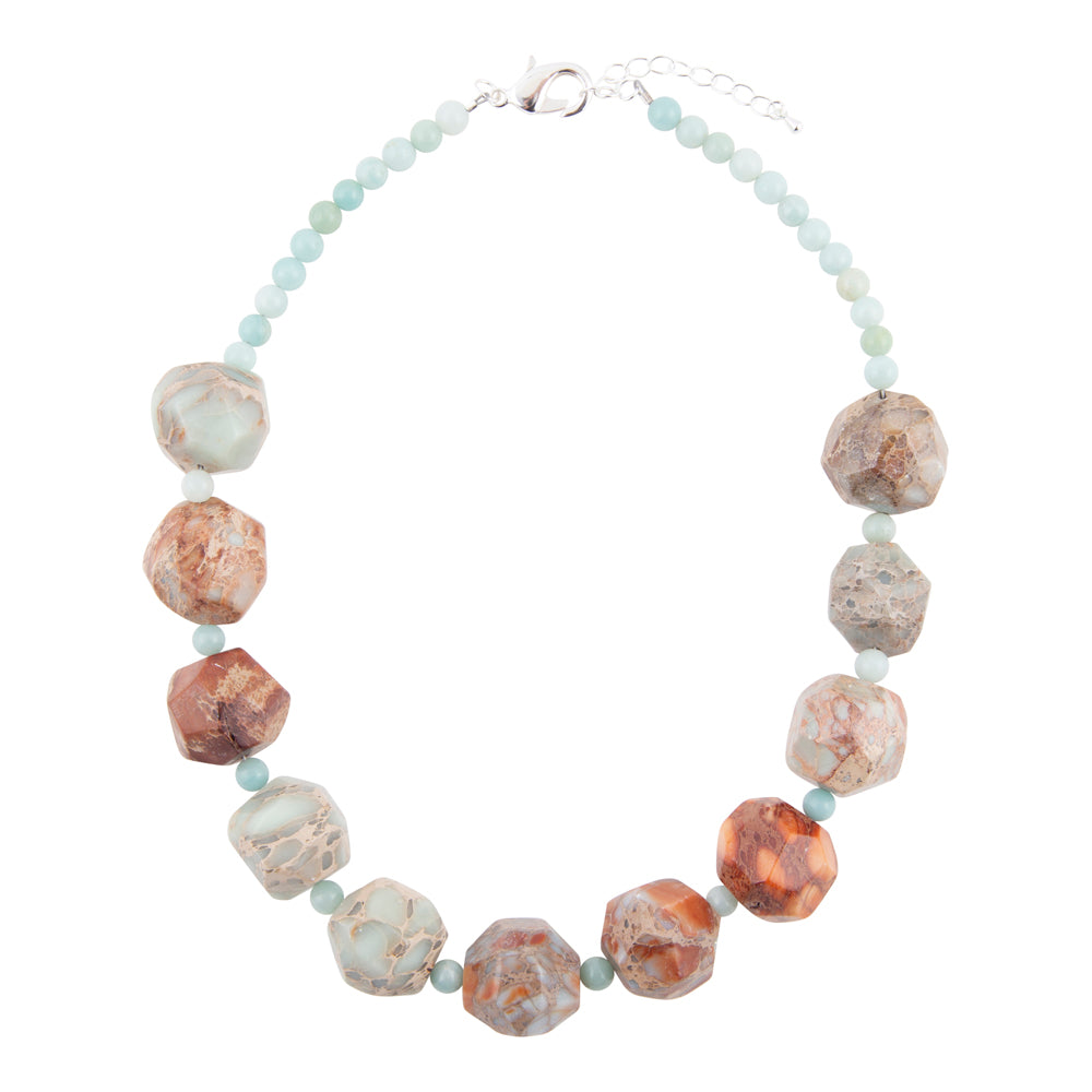 Stace Imperial Jasper and Blue Amazonite Statement Necklace