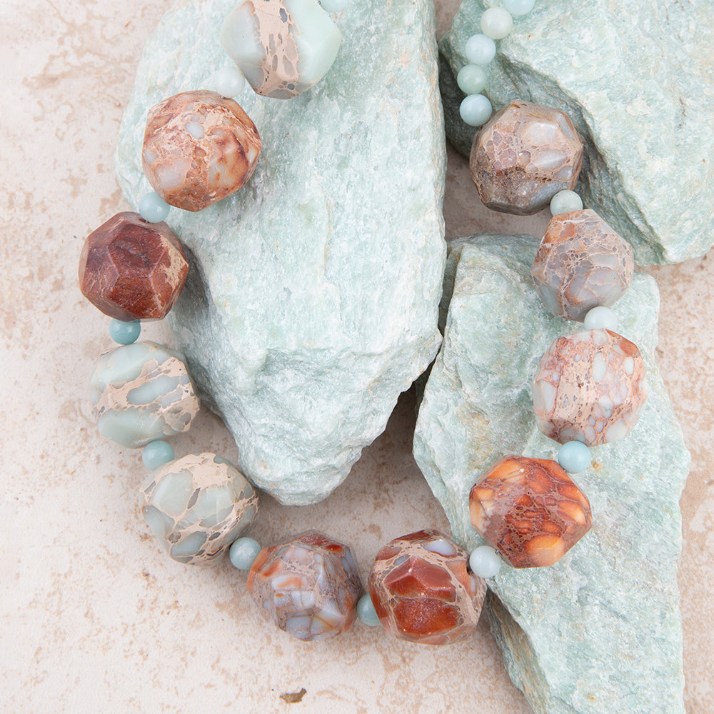 Stace Imperial Jasper and Blue Amazonite Statement Necklace