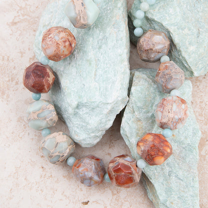Stace Imperial Jasper and Blue Amazonite Statement Necklace