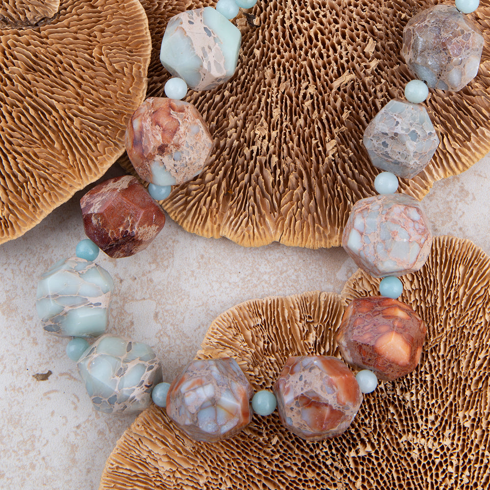 Stace Imperial Jasper and Blue Amazonite Statement Necklace