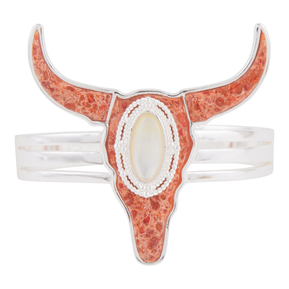 Hair clip with longhorn design on a white background