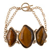 Abstract Brown Tiger's Eye Golden Statement Bracelet