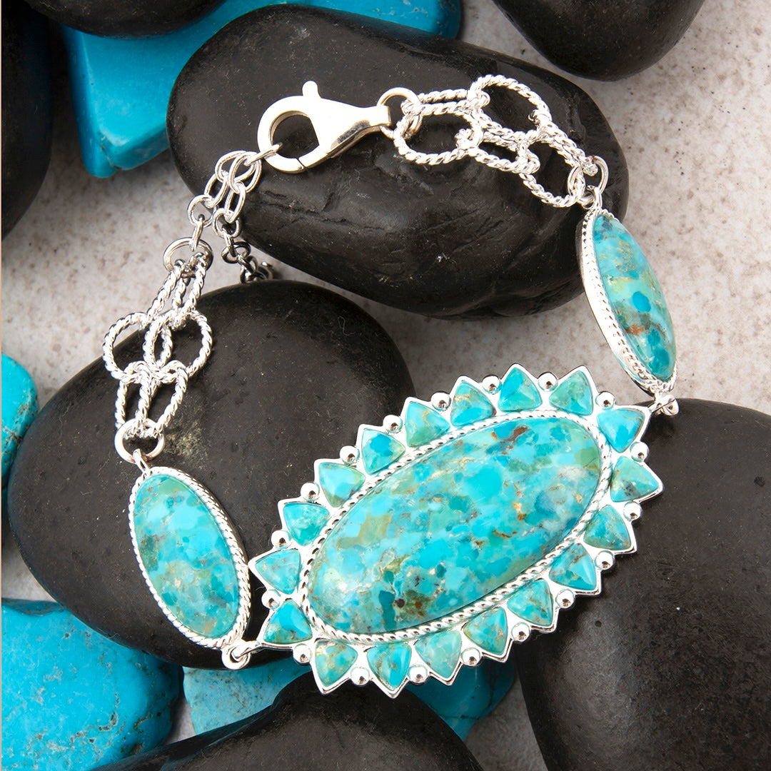 Oasis Royale Blue Turquoise Silver Bracelet