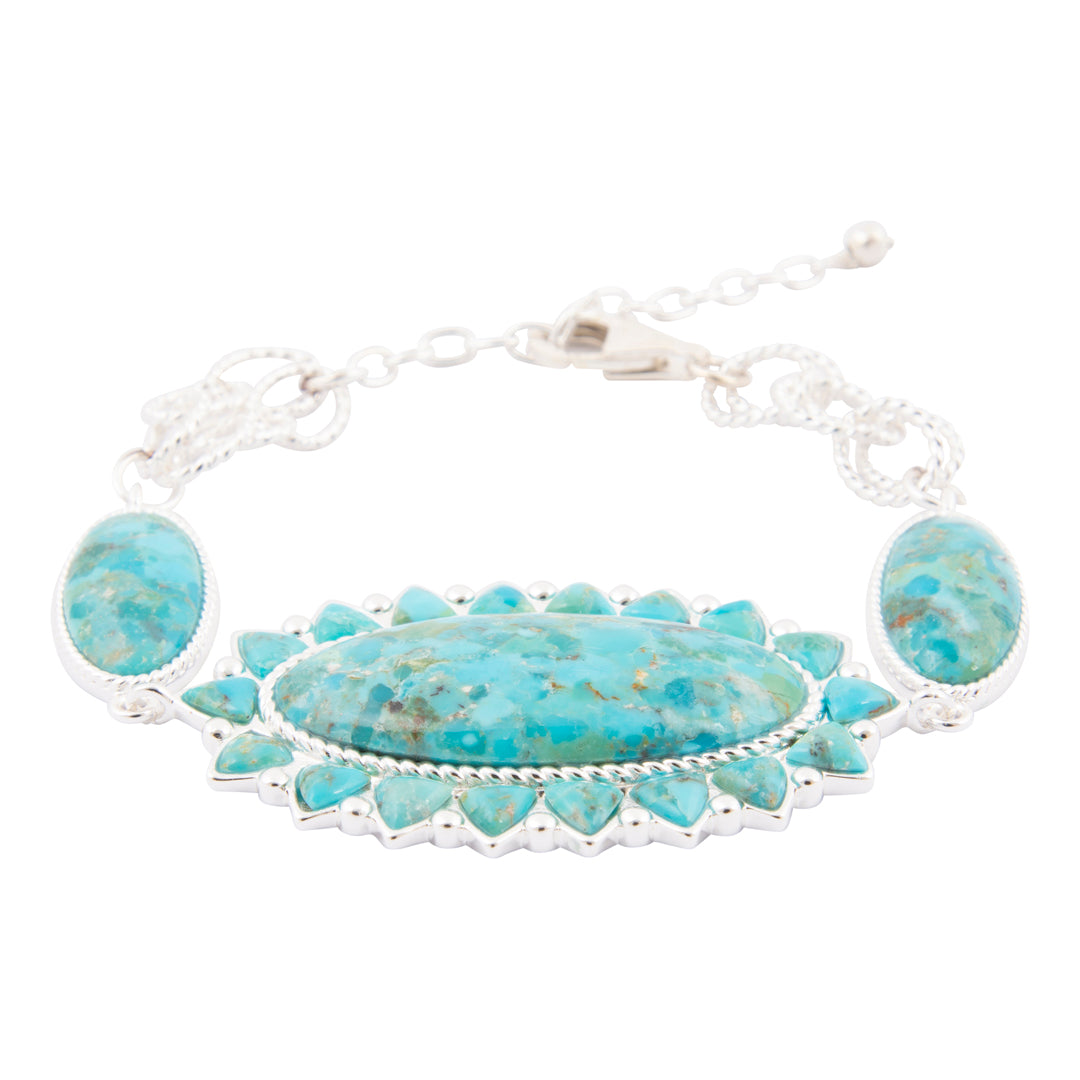 Oasis Royale Blue Turquoise Silver Bracelet