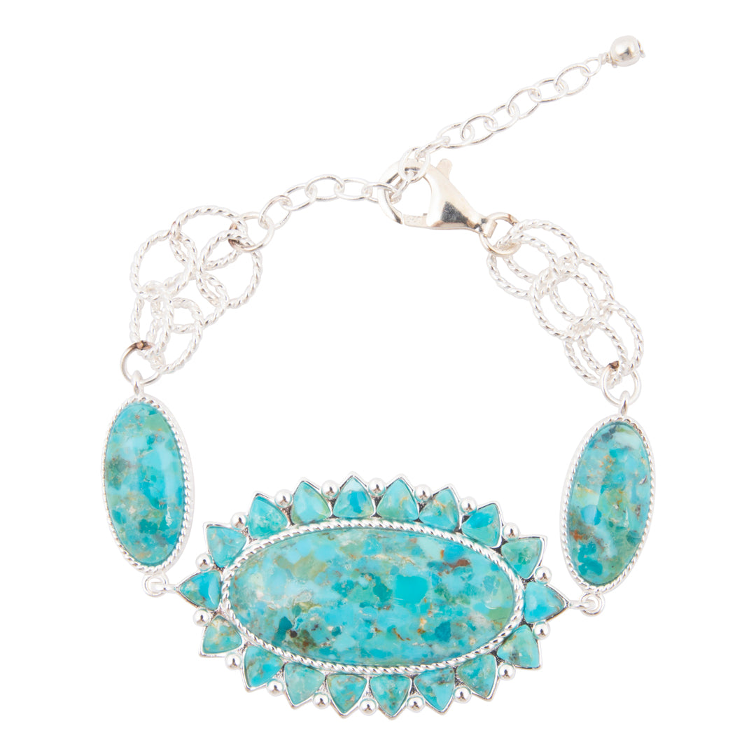 Oasis Royale Blue Turquoise Silver Bracelet