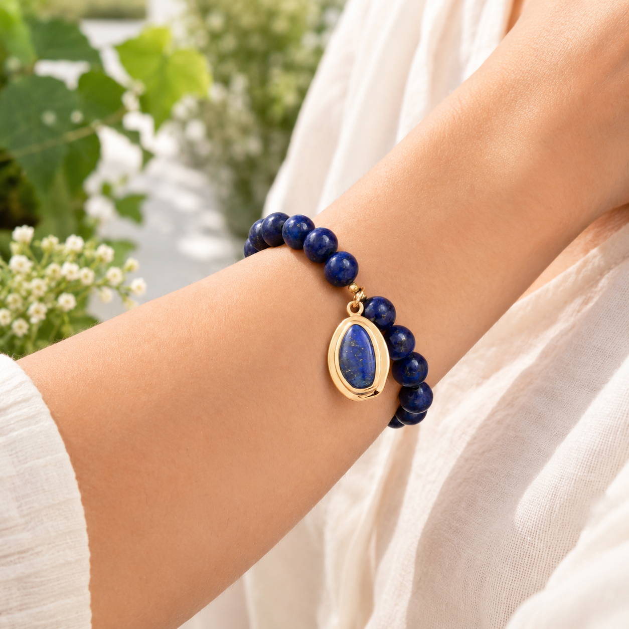 Oasis Red Magnesite Golden Charm Bracelet