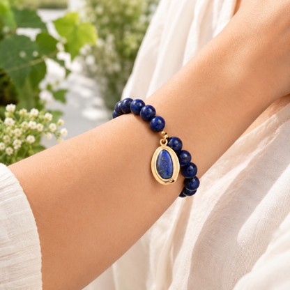 Oasis Red Magnesite Golden Charm Bracelet