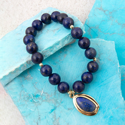 Oasis Red Magnesite Golden Charm Bracelet