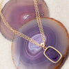 Filigreed Purple Amethyst Rectangular Pendant Golden Necklace
