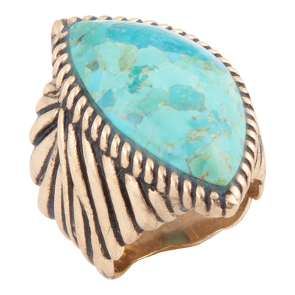Vibrance Blue Turquoise Golden Statement Ring