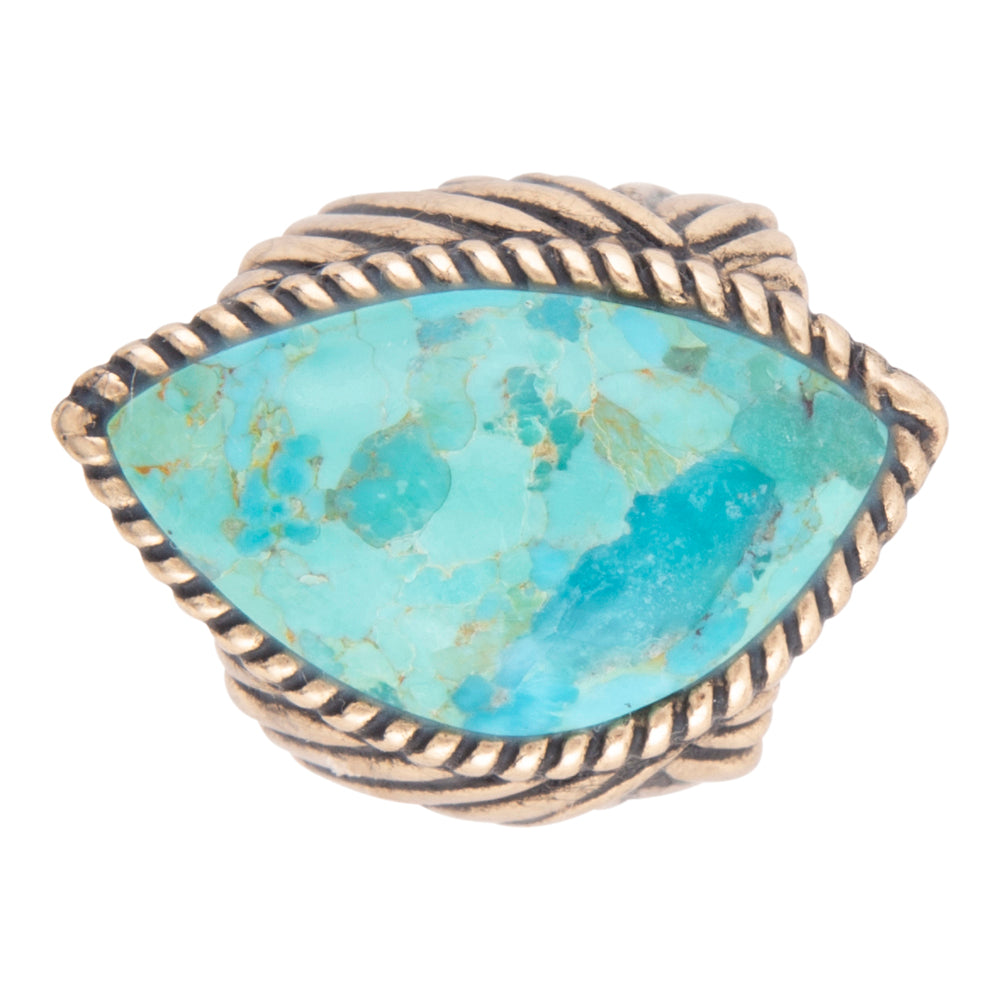 Vibrance Blue Turquoise Golden Statement Ring