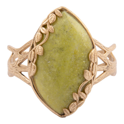 Gold Vines Green Jasper Statement Bracelet