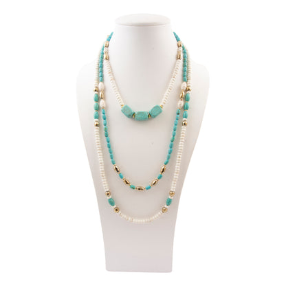 Earthbound Luxe Blue Magnesite Golden Strand Necklace
