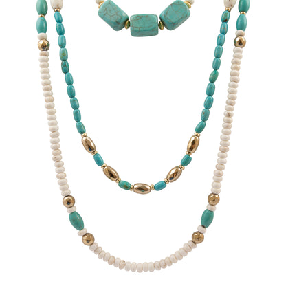 Earthbound Luxe Blue Magnesite Golden Strand Necklace