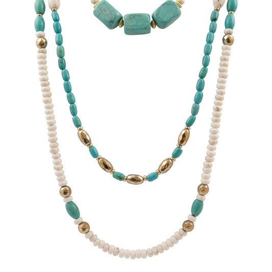Earthbound Luxe Blue Magnesite Golden Strand Necklace