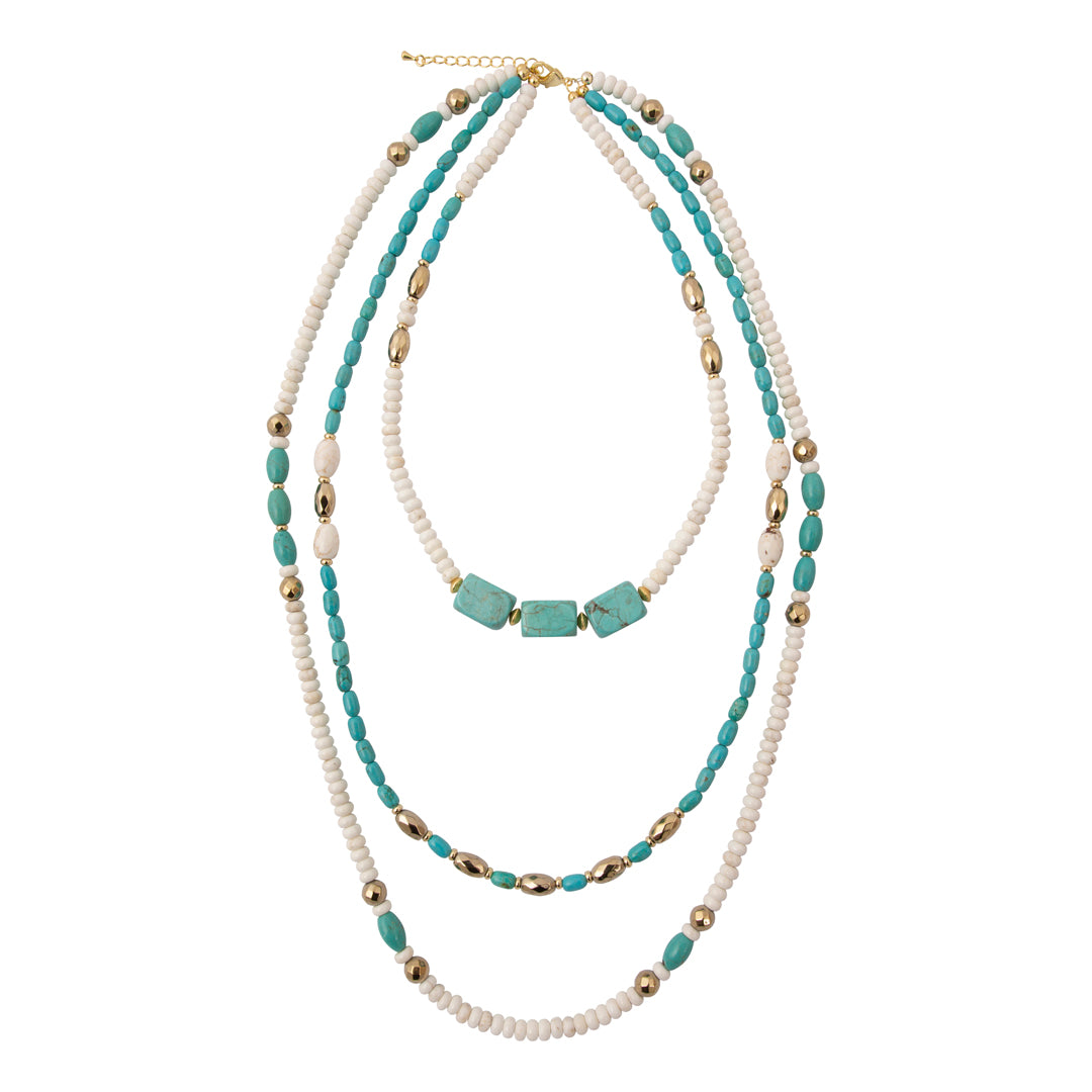 Earthbound Luxe Blue Magnesite Golden Strand Necklace