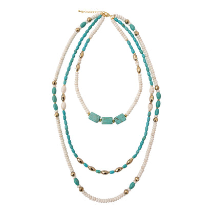 Earthbound Luxe Blue Magnesite Golden Strand Necklace