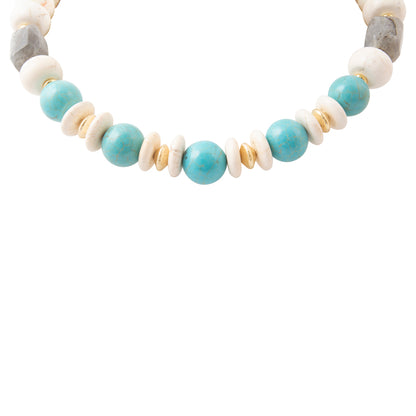 Earthbound Luxe Blue Magnesite Golden Chunky Necklace