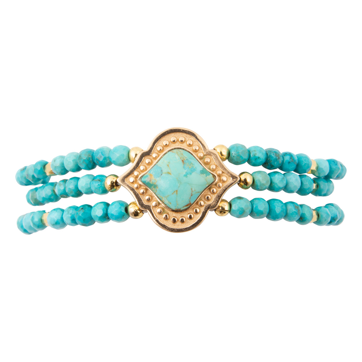 Gilded Oasis Blue Turquoise Golden Toggle Bracelet