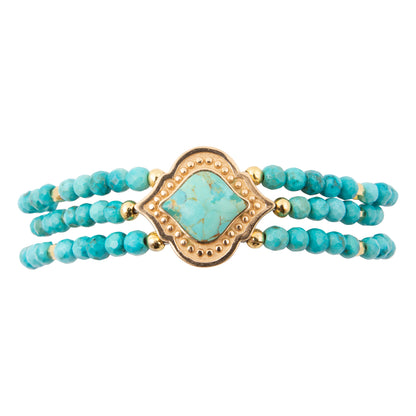 Gilded Oasis Blue Turquoise Golden Toggle Bracelet