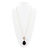 Abby Black Onyx Golden Bronze Drop Necklace - Barse Jewelry