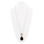 Abby Black Onyx Golden Bronze Drop Necklace - Barse Jewelry