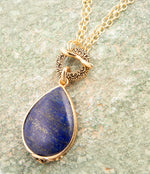 Abby Blue Lapis Golden Pendant Necklace - Barse Jewelry